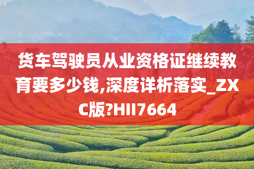 货车驾驶员从业资格证继续教育要多少钱,深度详析落实_ZXC版?HII7664