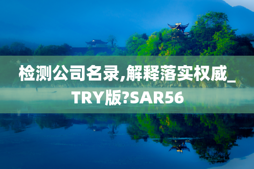 检测公司名录,解释落实权威_TRY版?SAR56