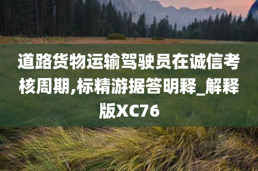 道路货物运输驾驶员在诚信考核周期,标精游据答明释_解释版XC76