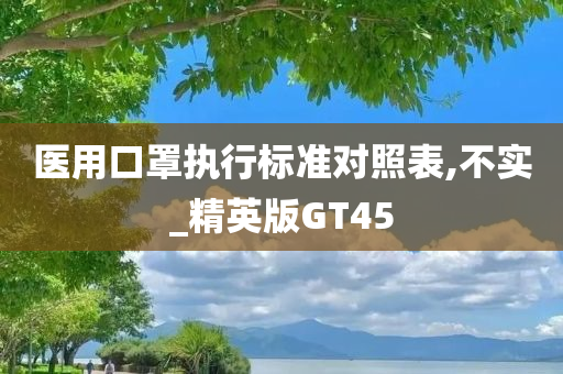 医用口罩执行标准对照表,不实_精英版GT45