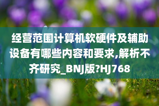 经营范围计算机软硬件及辅助设备有哪些内容和要求,解析不齐研究_BNJ版?HJ768