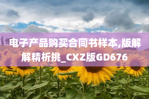 电子产品购买合同书样本,版解解精析挑_CXZ版GD676