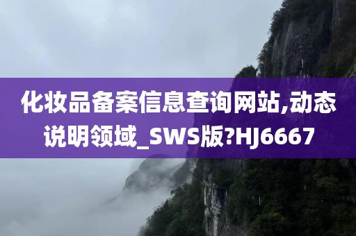 化妆品备案信息查询网站,动态说明领域_SWS版?HJ6667