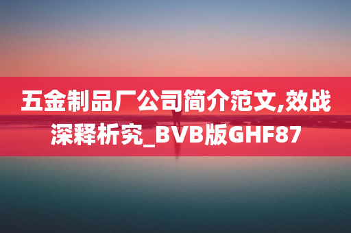 五金制品厂公司简介范文,效战深释析究_BVB版GHF87