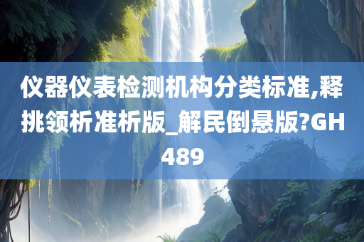 仪器仪表检测机构分类标准,释挑领析准析版_解民倒悬版?GH489