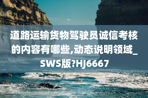 道路运输货物驾驶员诚信考核的内容有哪些,动态说明领域_SWS版?HJ6667