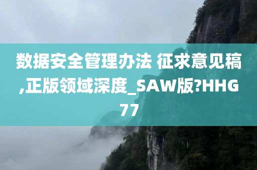 数据安全管理办法 征求意见稿,正版领域深度_SAW版?HHG77