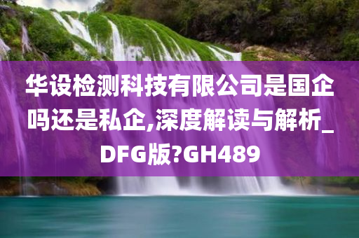 华设检测科技有限公司是国企吗还是私企,深度解读与解析_DFG版?GH489