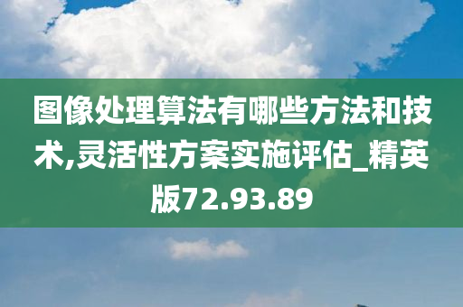 图像处理算法有哪些方法和技术,灵活性方案实施评估_精英版72.93.89