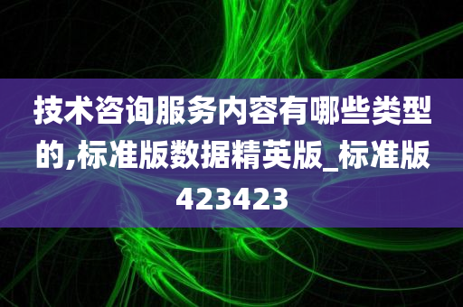 技术咨询服务内容有哪些类型的,标准版数据精英版_标准版423423