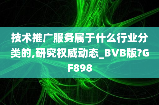 技术推广服务属于什么行业分类的,研究权威动态_BVB版?GF898