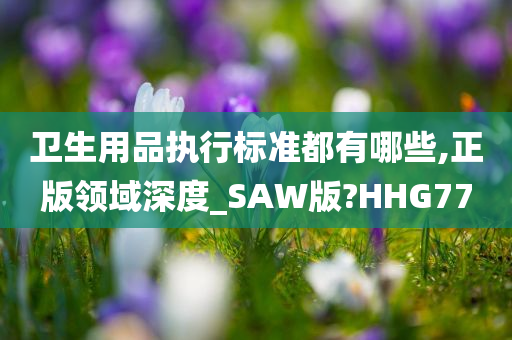 卫生用品执行标准都有哪些,正版领域深度_SAW版?HHG77