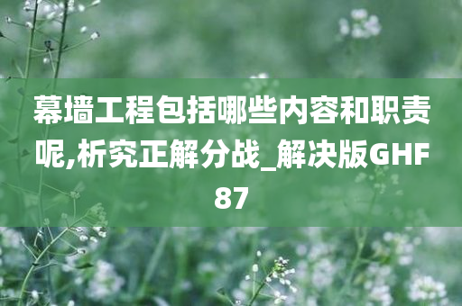 幕墙工程包括哪些内容和职责呢,析究正解分战_解决版GHF87