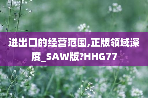 进出口的经营范围,正版领域深度_SAW版?HHG77