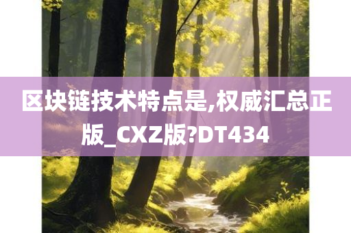 区块链技术特点是,权威汇总正版_CXZ版?DT434