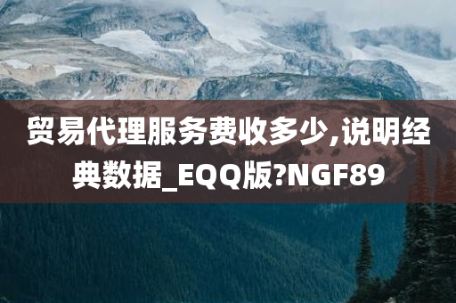 贸易代理服务费收多少,说明经典数据_EQQ版?NGF89