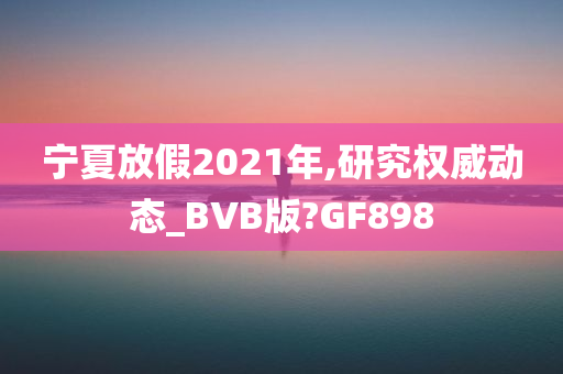 宁夏放假2021年,研究权威动态_BVB版?GF898