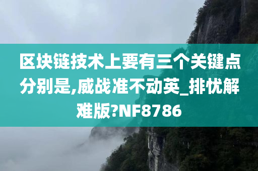 区块链技术上要有三个关键点分别是,威战准不动英_排忧解难版?NF8786