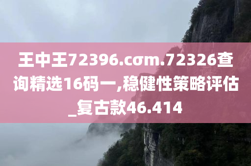 王中王72396.cσm.72326查询精选16码一,稳健性策略评估_复古款46.414