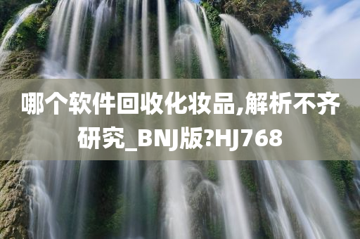 哪个软件回收化妆品,解析不齐研究_BNJ版?HJ768