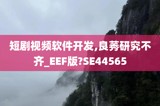 短剧视频软件开发,良莠研究不齐_EEF版?SE44565