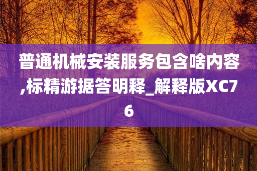 普通机械安装服务包含啥内容,标精游据答明释_解释版XC76