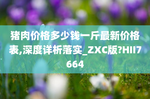 猪肉价格多少钱一斤最新价格表,深度详析落实_ZXC版?HII7664