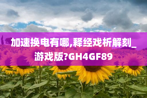 加速换电有哪,释经戏析解刻_游戏版?GH4GF89