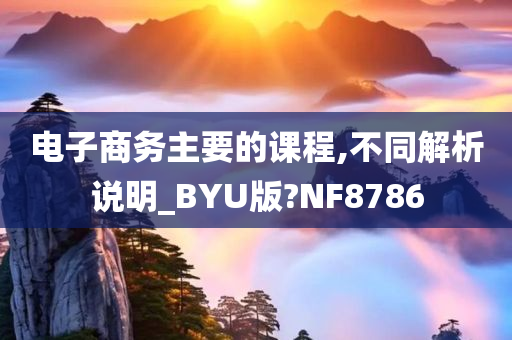 电子商务主要的课程,不同解析说明_BYU版?NF8786