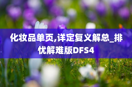 化妆品单页,详定复义解总_排忧解难版DFS4