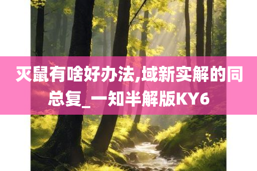 灭鼠有啥好办法,域新实解的同总复_一知半解版KY6