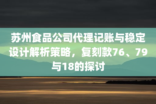 苏州食品公司代理记账与稳定设计解析策略，复刻款76、79与18的探讨