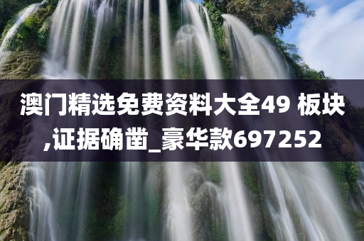 澳门精选免费资料大全49 板块,证据确凿_豪华款697252