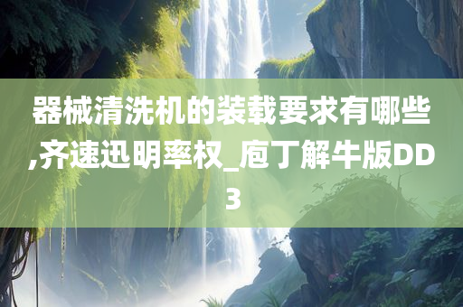 器械清洗机的装载要求有哪些,齐速迅明率权_庖丁解牛版DD3