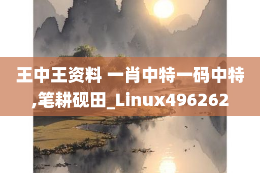 王中王资料 一肖中特一码中特,笔耕砚田_Linux496262