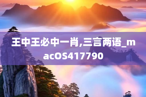 王中王必中一肖,三言两语_macOS417790