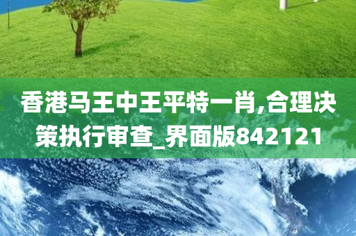 香港马王中王平特一肖,合理决策执行审查_界面版842121