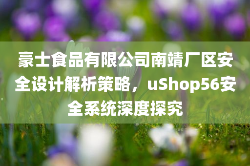 豪士食品有限公司南靖厂区安全设计解析策略，uShop56安全系统深度探究