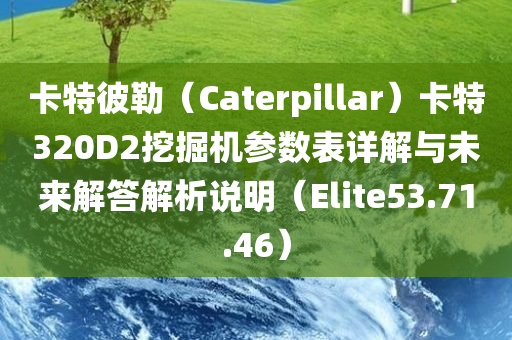 卡特彼勒（Caterpillar）卡特320D2挖掘机参数表详解与未来解答解析说明（Elite53.71.46）