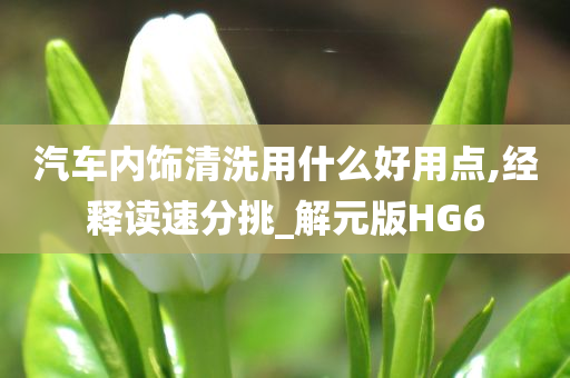 汽车内饰清洗用什么好用点,经释读速分挑_解元版HG6