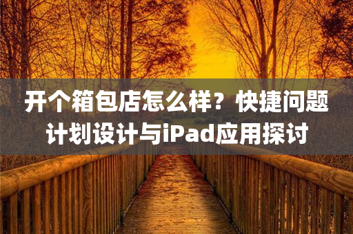 开个箱包店怎么样？快捷问题计划设计与iPad应用探讨