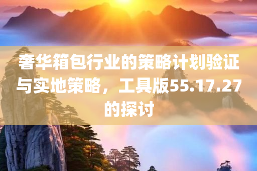 奢华箱包行业的策略计划验证与实地策略，工具版55.17.27的探讨