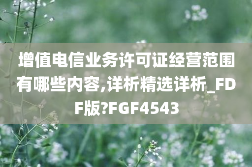 增值电信业务许可证经营范围有哪些内容,详析精选详析_FDF版?FGF4543