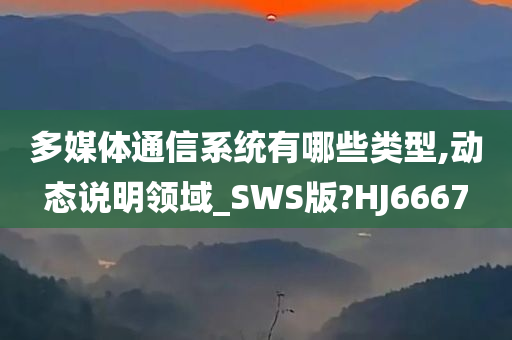 多媒体通信系统有哪些类型,动态说明领域_SWS版?HJ6667