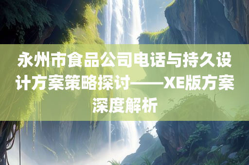 永州市食品公司电话与持久设计方案策略探讨——XE版方案深度解析