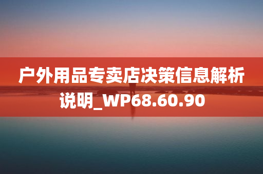 户外用品专卖店决策信息解析说明_WP68.60.90