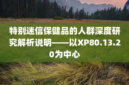 特别迷信保健品的人群深度研究解析说明——以XP80.13.20为中心