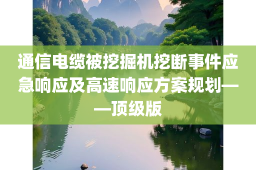 通信电缆被挖掘机挖断事件应急响应及高速响应方案规划——顶级版