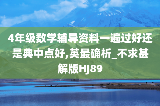 4年级数学辅导资料一遍过好还是典中点好,英最确析_不求甚解版HJ89