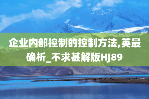 企业内部控制的控制方法,英最确析_不求甚解版HJ89